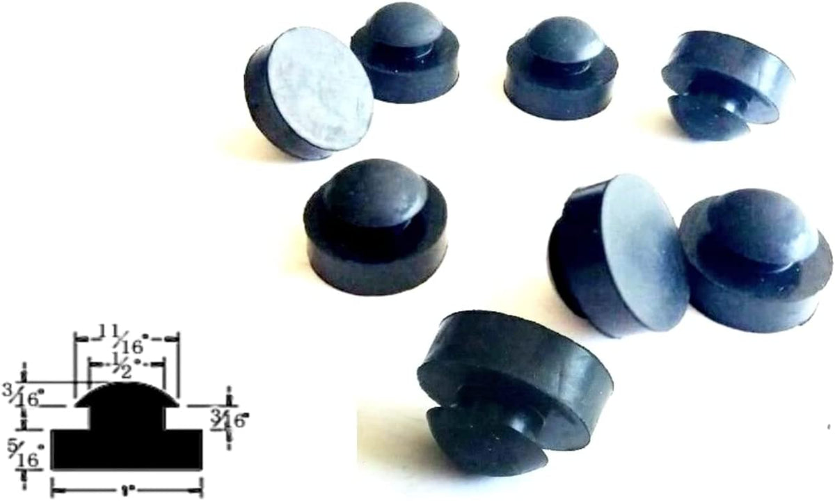 Rubber Silicone Push in Bumpers - Rubber Silicone Feet 3/8” OD X 3/16  Height - Push-in Rubber Bumper Feet Push in Rubber Feet fits 1/4 Hole (12)