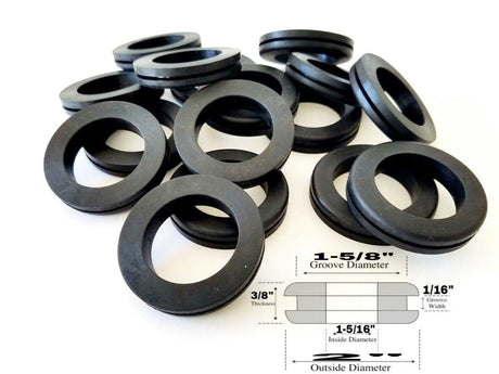 1-5/8" Groove Rubber Grommets for Non-Slip Fit