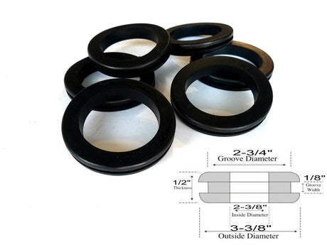 2-3/4" Groove Rubber Grommets for Best Fit