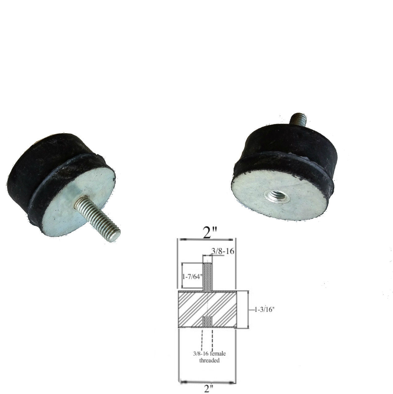 Male/Female Vibration Mounts for Noise Control