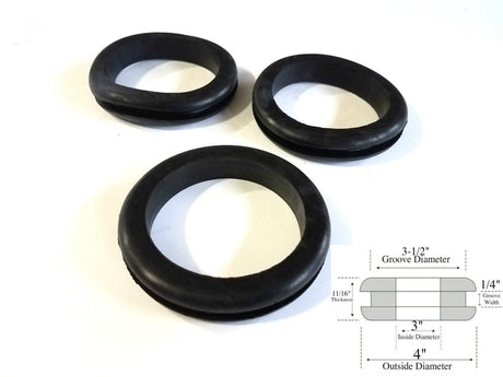 3-1/2" Groove Rubber Grommets for 3-1/2" Panel Holes