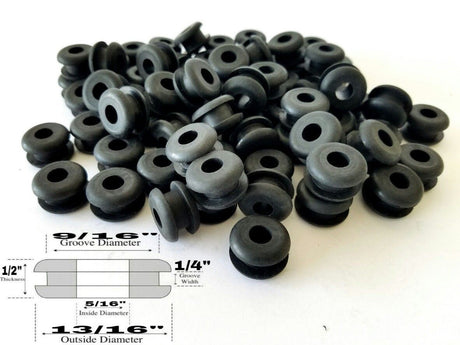 9/16" Groove Rubber Grommets for Secure Fit