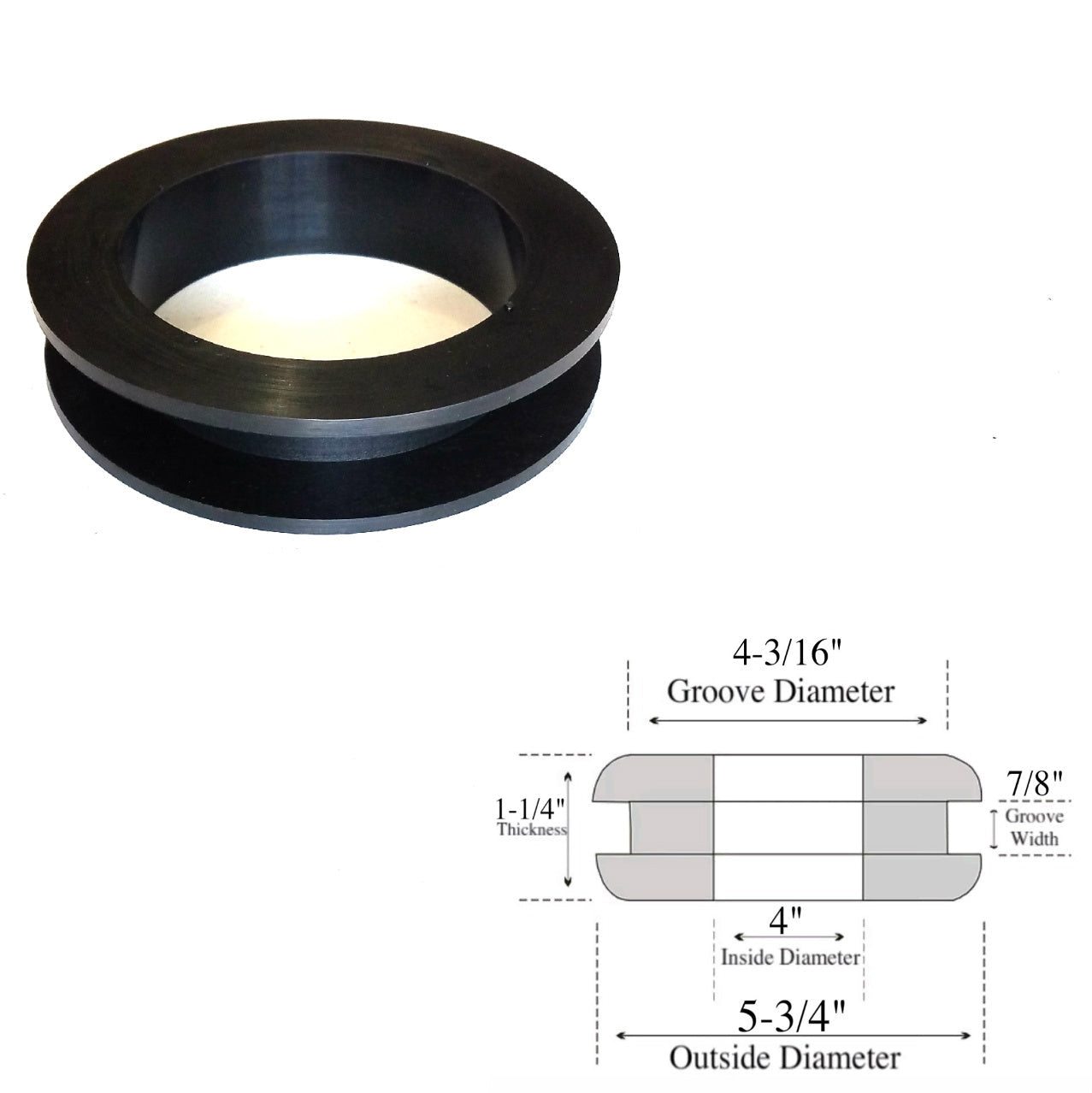 4-3/16" Groove Rubber Grommets for Large Equipment