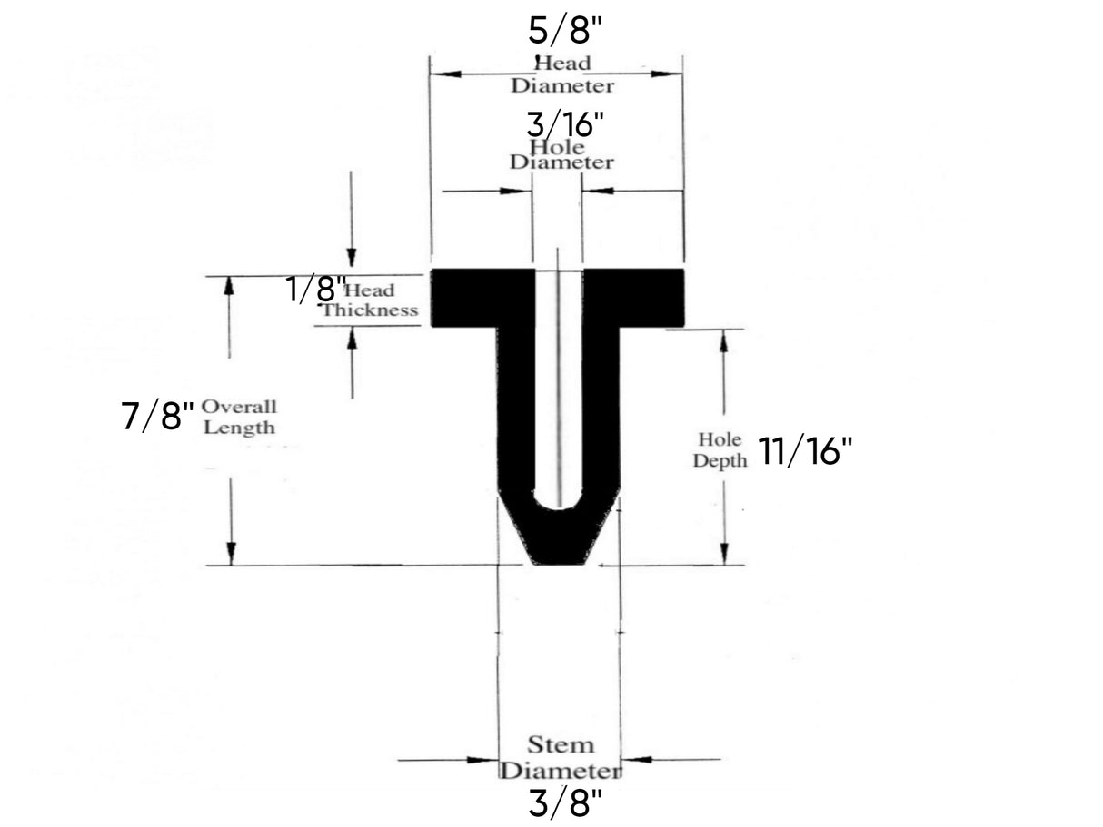 Line Sealing Rubber Stopper Plugs - 3/8" Stem Diameter