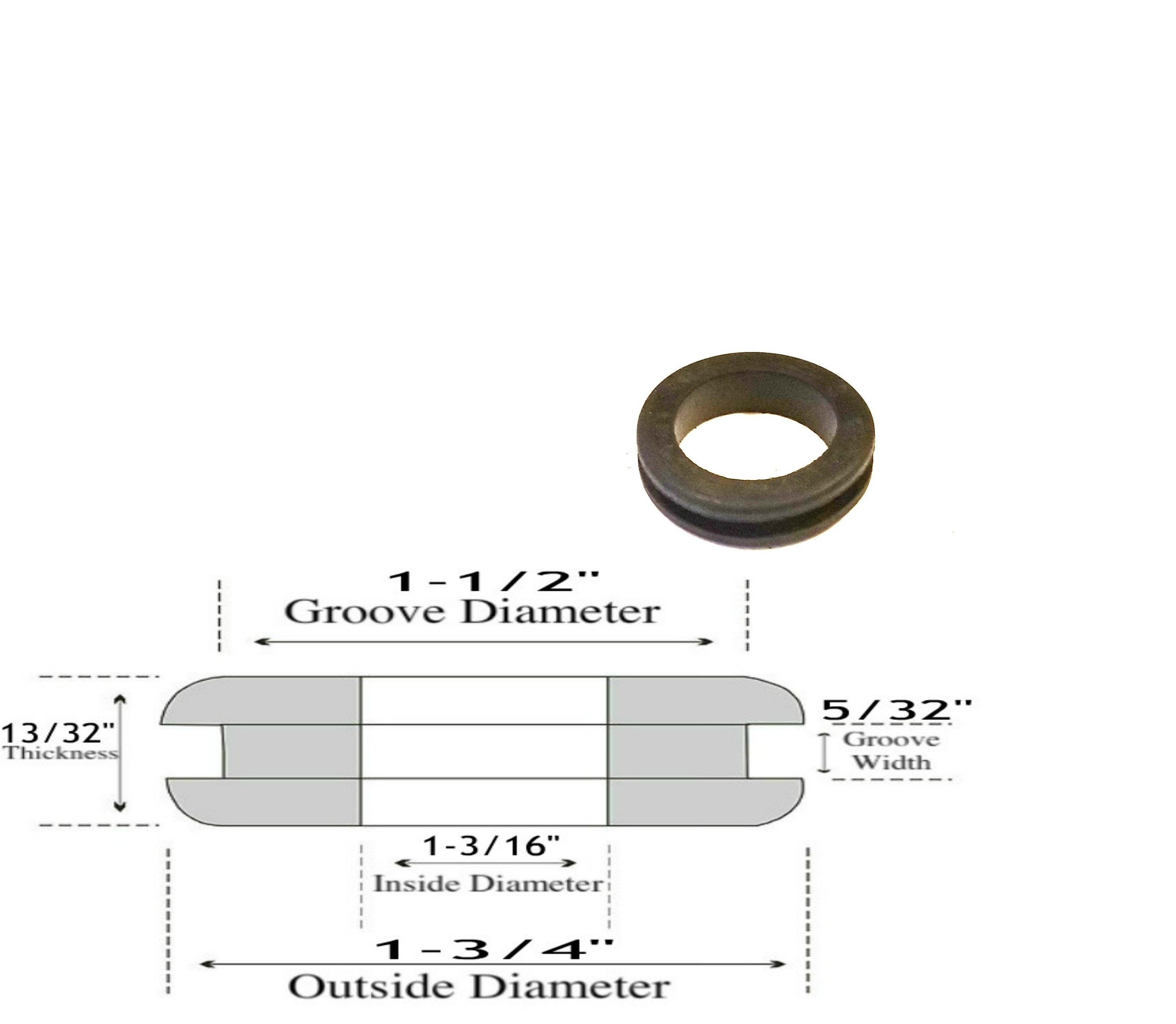 Rubber Grommet to fit 1/2 Hole in 1/8 Thick Panel - 5/16 ID (2)